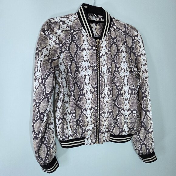 Blanc Noir Sport Snakeskin Bomber Jacket Size S - Picture 1 of 2